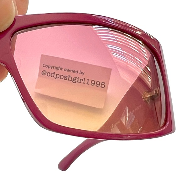 Vintage John Galliano for Christian Dior Your Dior 1 Pink Orange Logo Sunglasses - Picture 8 of 16
